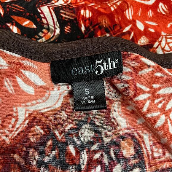 Y2K Top Womens Size Small Brown Orange Floral Babydoll Fairy Grunge Boho - Picture 8 of 12